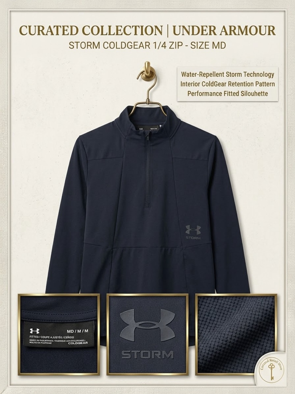 Under Armour Navy Men’s Storm ColdGear 1/4-Zip Performance Jacket